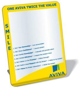.080 Standing Acrylic Safety Plastic Mirror / rectangle with round corners (6" x 8") Screen-printed
