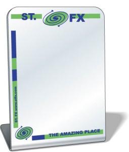 .080 Standing Acrylic Safety Plastic Mirror / rectangle with round corners (3" x 3.9") Screen-printed